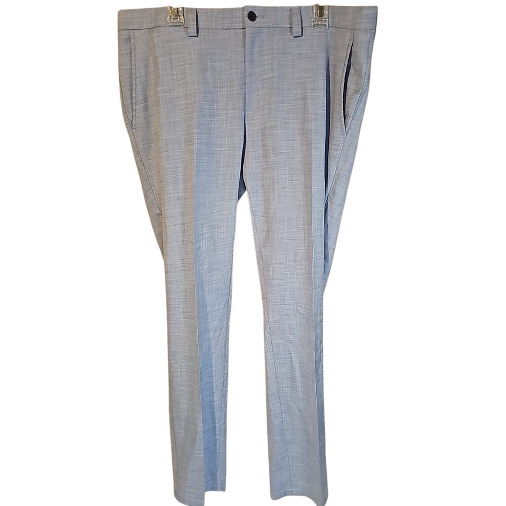 Michael Kors MK Mens Dress Pants 36x32 Light Blue Textured Flat Front